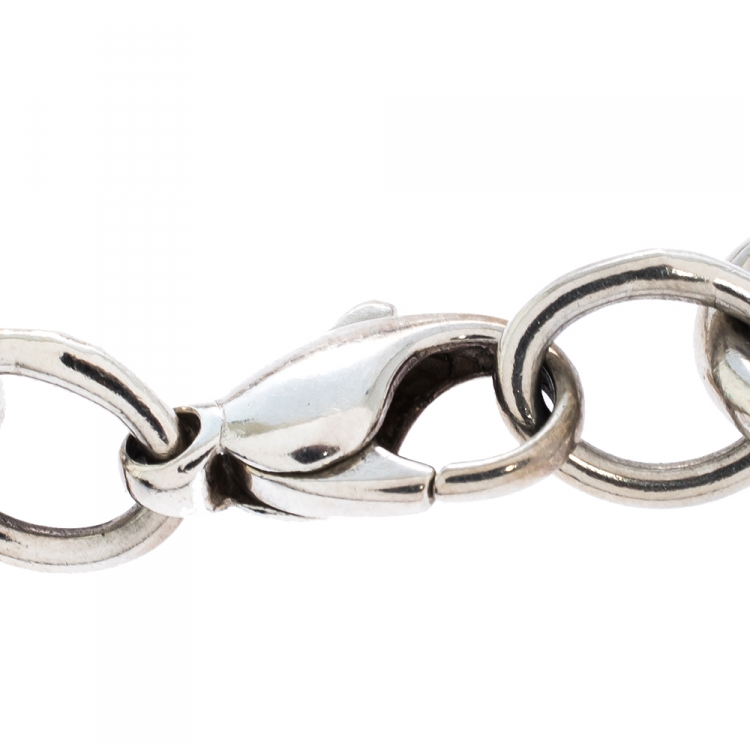 Pre Owned Tiffany & Co. Rubedo Charm Silver Chain Link Bracelet