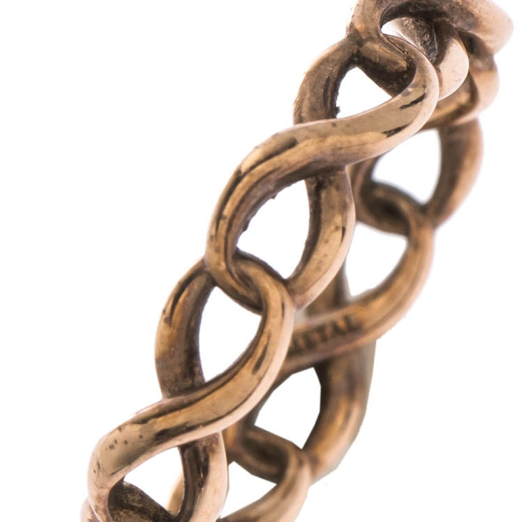 Pre Owned Tiffany & Co. Infinity Rubedo Narrow Band Ring Size 52