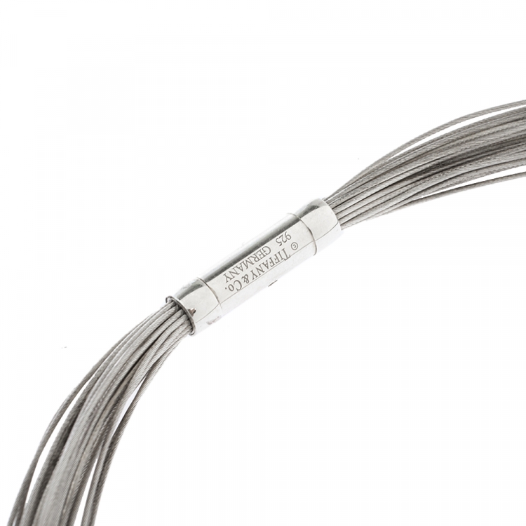 Pre Owned Tiffany & Co. Multi Wire Silver Strand Choker Necklace