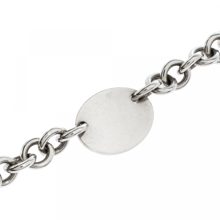 Pre Owned Tiffany & Co. Return To Tiffany Oval Tag Silver Bracelet