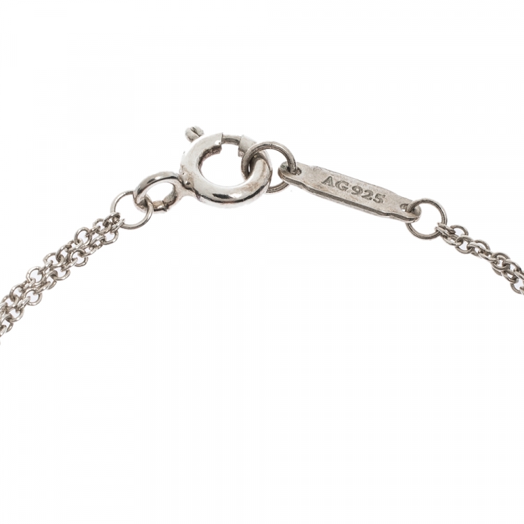 Pre Owned Tiffany & Co. Return To Tiffany Heart Tag Silver Chain Bracelet