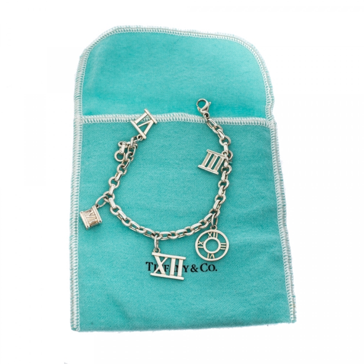 Pre Owned Tiffany & Co. Sterling Silver Atlas Charms Bracelet