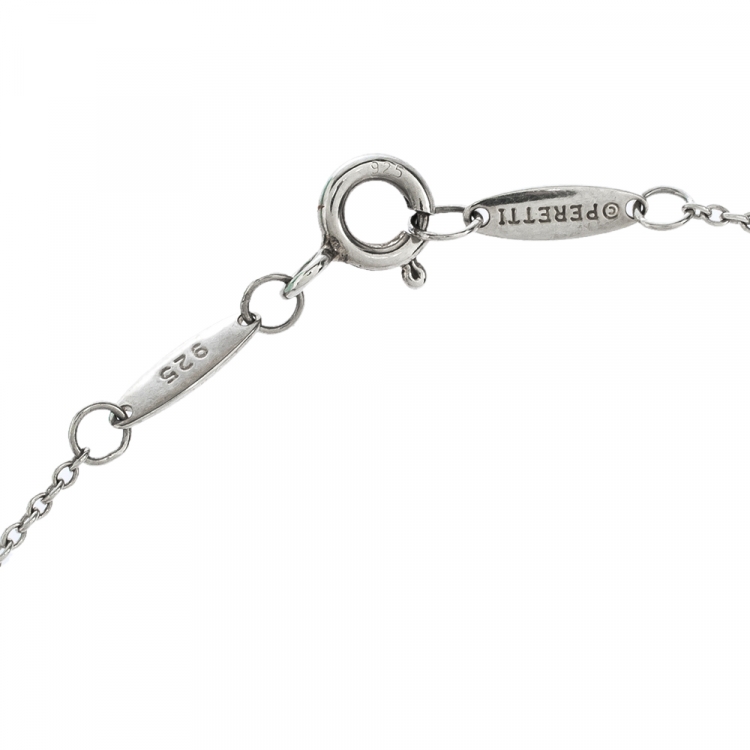 Pre Owned Tiffany & Co. Elsa Peretti Pink Sapphire Silver Necklace