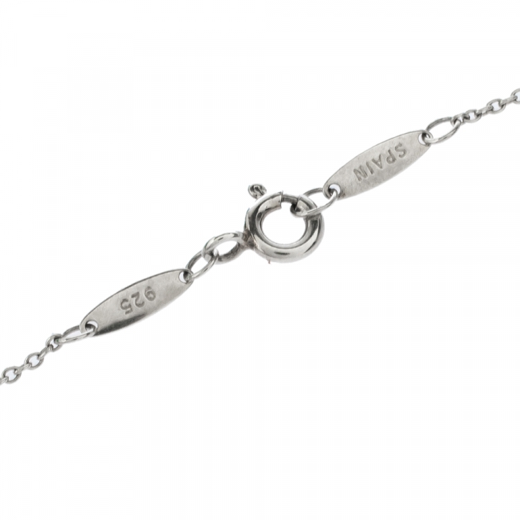 Pre Owned Tiffany & Co. Elsa Peretti Pink Sapphire Silver Necklace