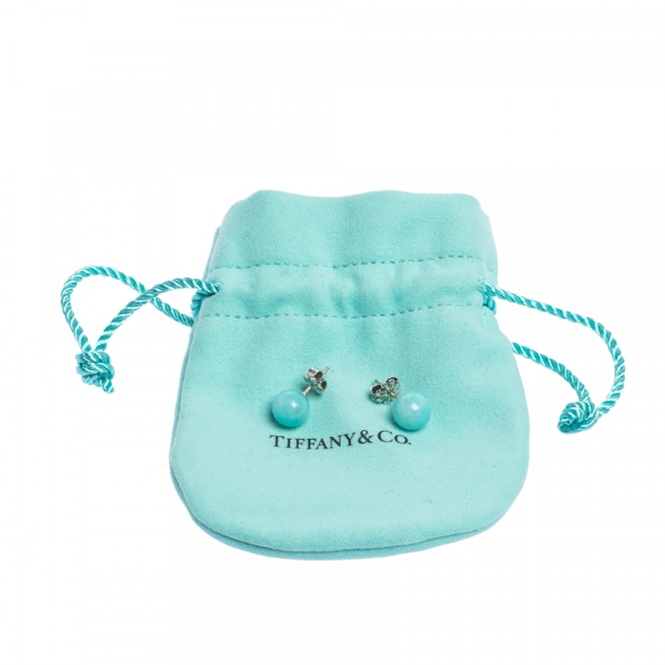Pre Owned Tiffany & Co. Amazonite Silver Stud Earrings