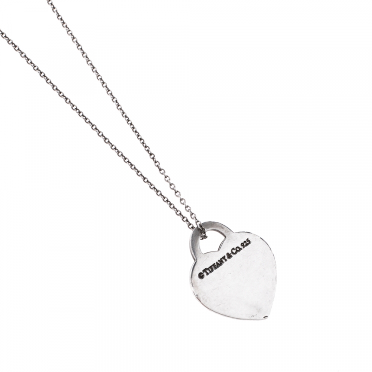 Pre Owned Tiffany & Co. Return To Tiffany Heart Tag Silver Pendant Necklace