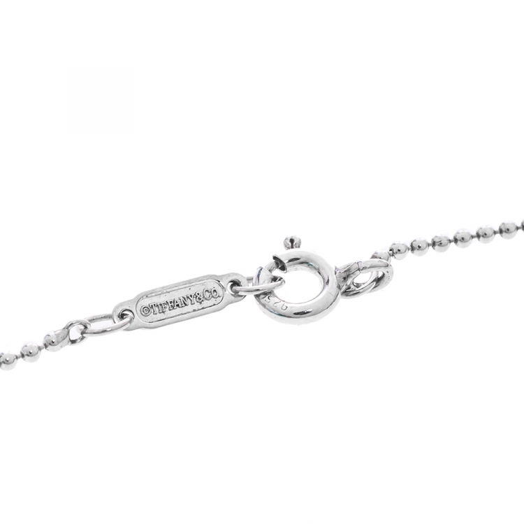 Pre Owned Tiffany & Co.Tiffany Keys Enamel Heart Key Silver Pendant Necklace