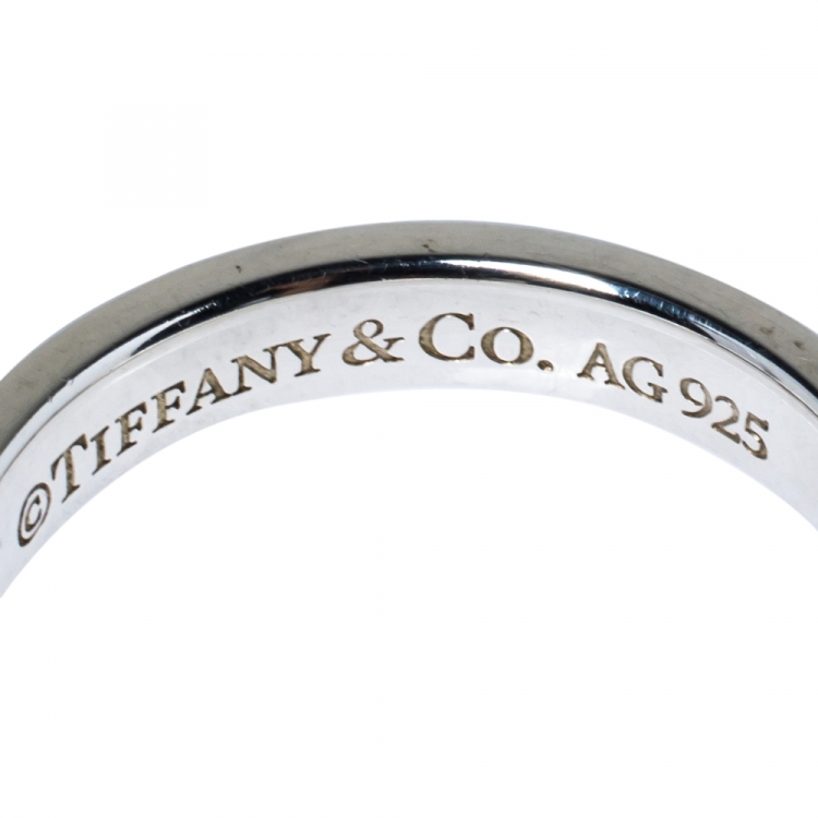 Pre Owned Tiffany & Co. Tiffany 1837 Silver Narrow Ring Size 61