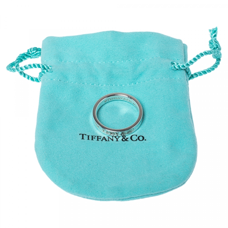 Pre Owned Tiffany & Co. Tiffany 1837 Silver Narrow Ring Size 61