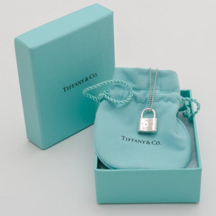 Pre Owned Tiffany & Co.1837™ Silver Lock Pendant 16" chain