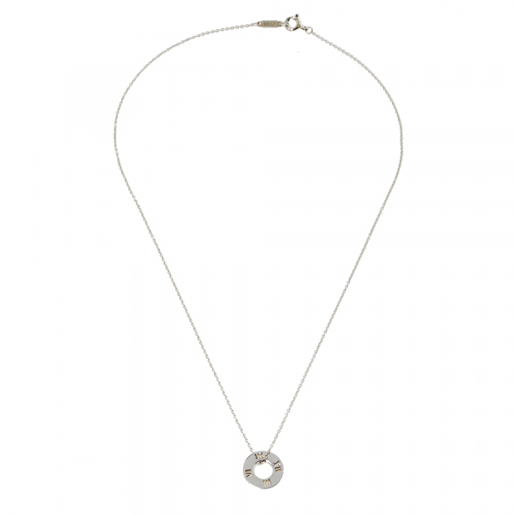 Pre Owned  Tiffany & Co. Atlas Pierced Silver Pendant Necklace