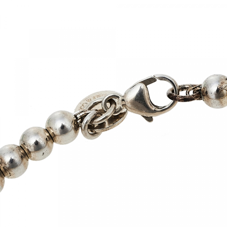 Pre Owned Tiffany & Co. Return to Tiffany Enamel Heart Tag Bead Bracelet