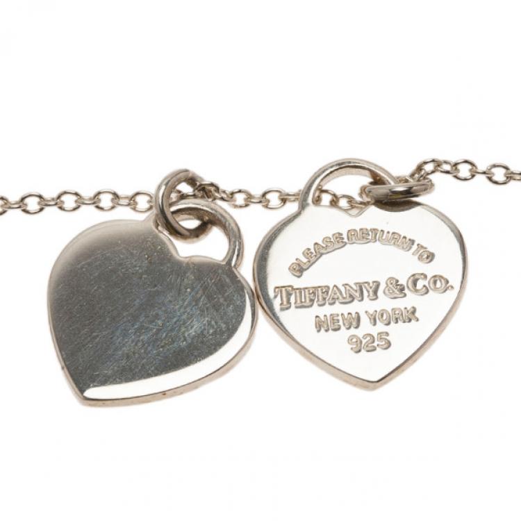 Pre Owned Tiffany & Co. Return to Tiffany Mini Double Heart Tag Pendant
