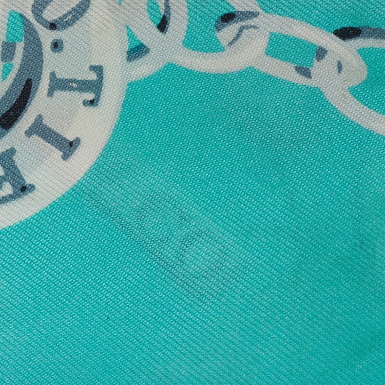 Pre Owned Tiffany & Co. Blue Return To Tiffany Print Silk Bandeau Scarf
