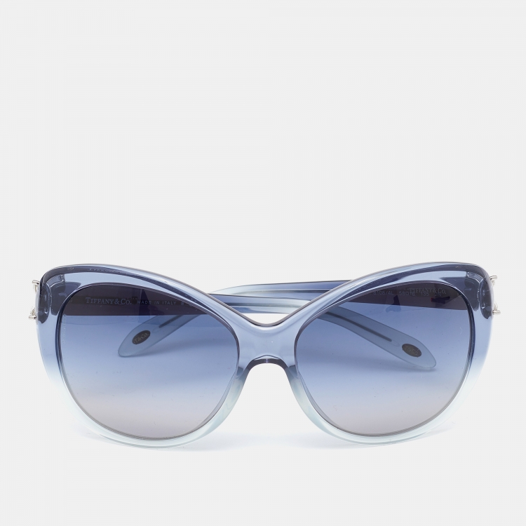 Pre Owned Tiffany & Co. Bicolor Ombre/ Blue Gradient Cat-Eye Sunglasses
