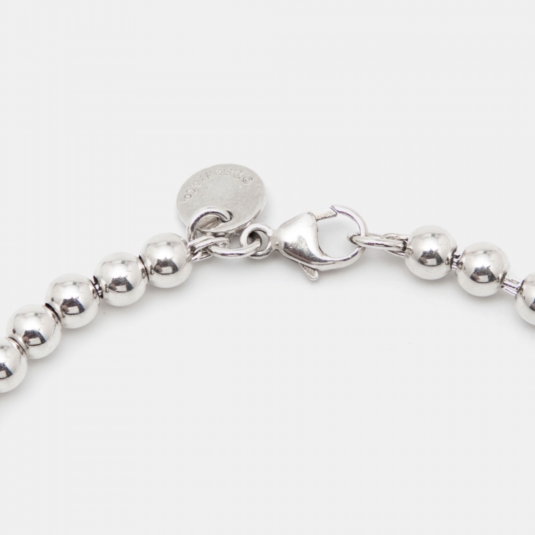 Pre Owned Tiffany & Co. Return to Tiffany Heart Tag Enamel Sterling Silver Bracelet