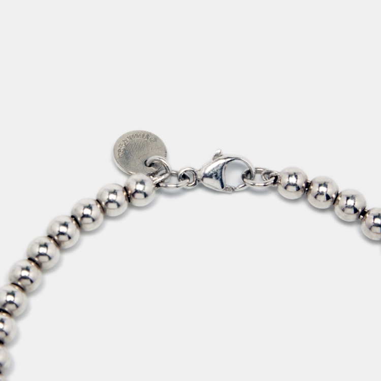 Pre Owned Tiffany & Co. Return To Tiffany Heart Tag Enamel Sterling Silver Bracelet