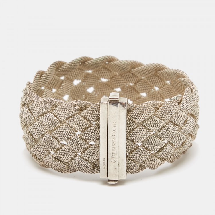 Pre Owned Tiffany & Co. Somerset Braided Sterling Silver Bracelet