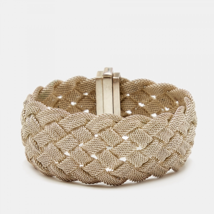 Pre Owned Tiffany & Co. Somerset Braided Sterling Silver Bracelet