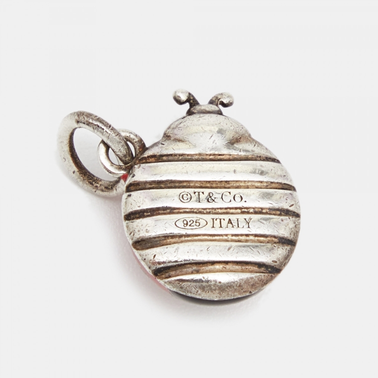 مملوكة مسبقًا Tiffany & Co. Ladybug Enamel Sterling Silver Pendant