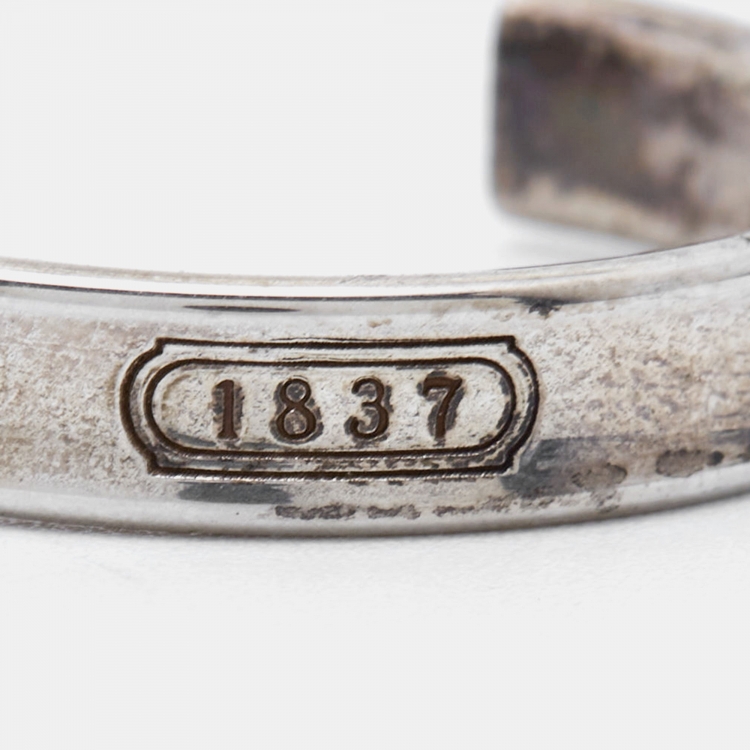 Pre Owned Tiffany & Co. Tiffany 1837 Sterling Silver Hoop Earrings