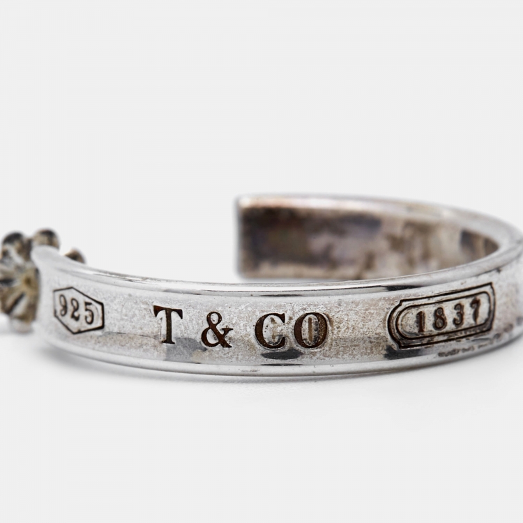 Pre Owned Tiffany & Co. Tiffany 1837 Sterling Silver Hoop Earrings