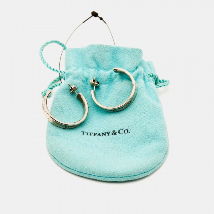 Pre Owned Tiffany & Co. Tiffany 1837 Sterling Silver Hoop Earrings