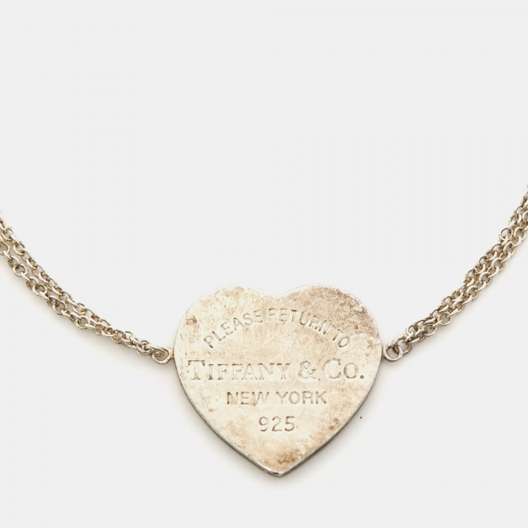 Pre Owned Tiffany & Co. Return To Tiffany Sterling Silver Heart Tag Bracelet