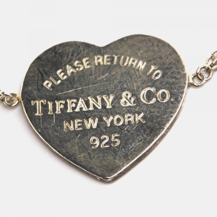 Pre Owned Tiffany & Co. Return To Tiffany Sterling Silver Heart Tag Bracelet