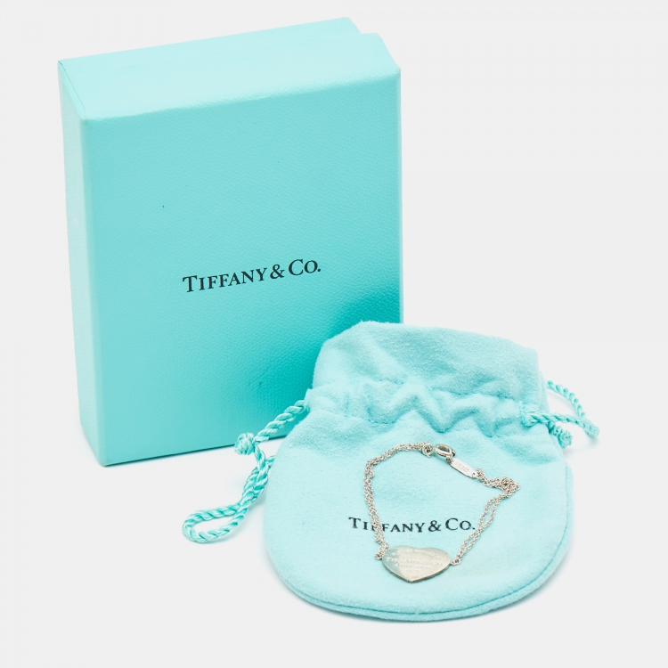 Pre Owned Tiffany & Co. Return To Tiffany Sterling Silver Heart Tag Bracelet