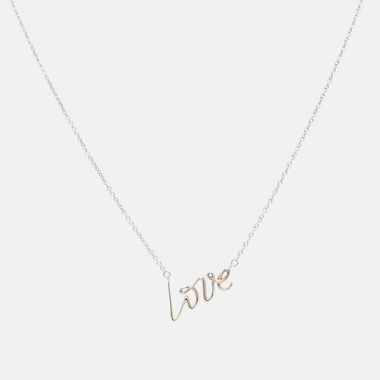 مملوكة مسبقًا Tiffany & Co. Paloma's Graffiti Love Silver Pendant Necklace