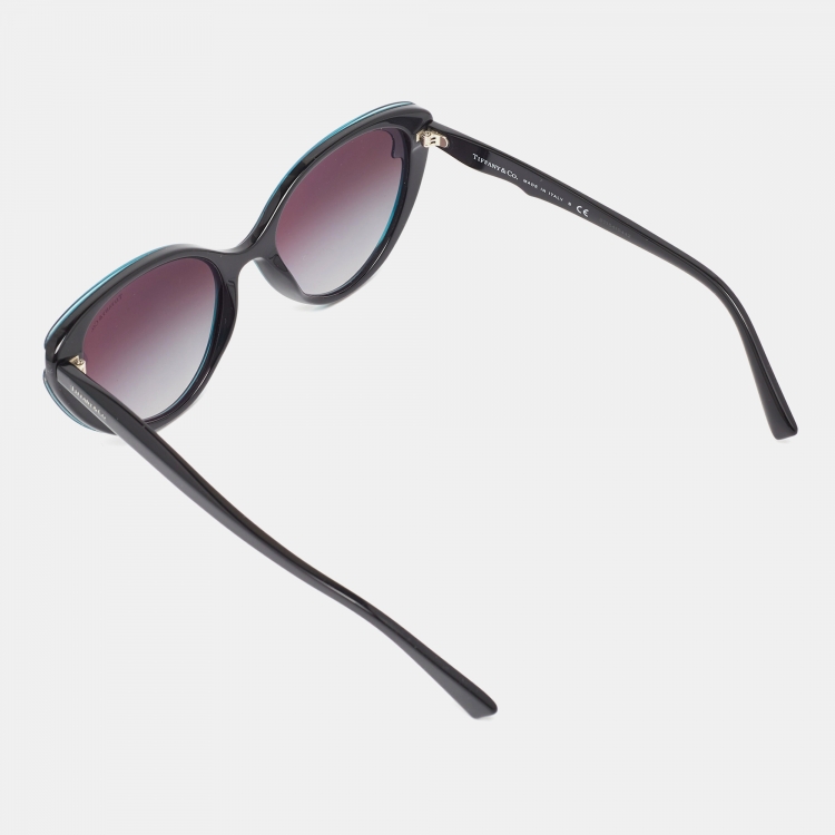Pre Owned Tiffany & Co. Black/Blue TF 4163 Cat Eye Sunglasses