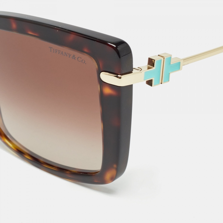 Pre Owned Tiffany & Co.Brown/Blue Gradient TF4185 Square Sunglasses