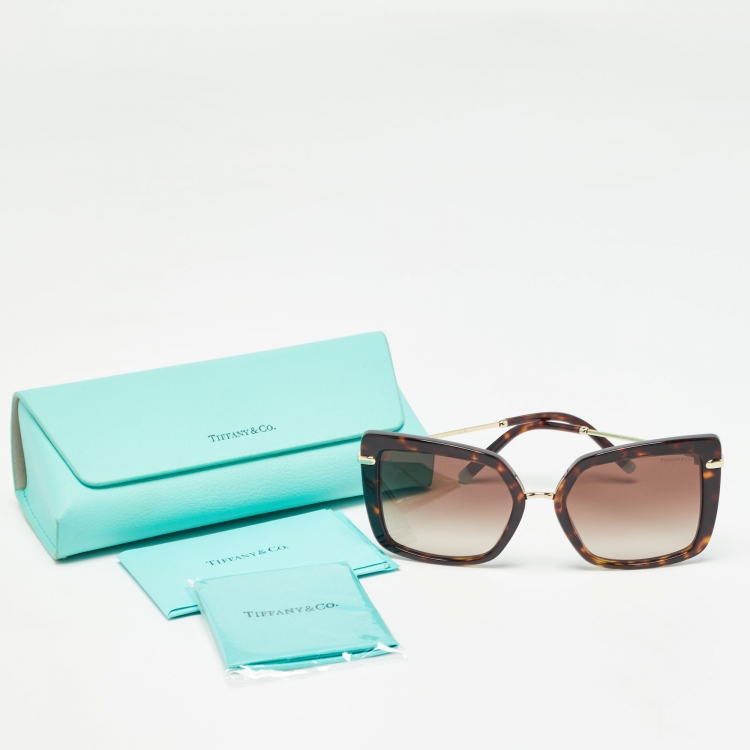 Pre Owned Tiffany & Co.Brown/Blue Gradient TF4185 Square Sunglasses
