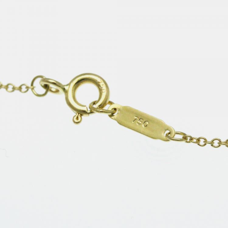 Pre Owned Tiffany & Co. 18K  Yellow Gold Return to Tiffany Double Heart Tag Pendant Necklace