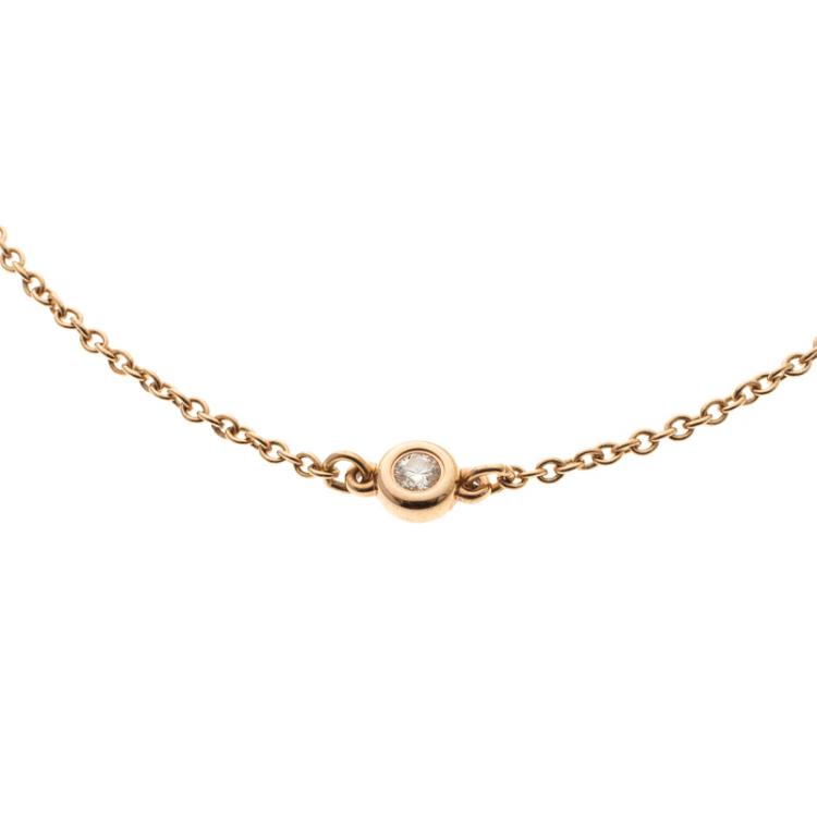 Pre Owned Tiffany & Co. Else Peretti Diamonds By The Yard 18k Rose Gold Bracelet