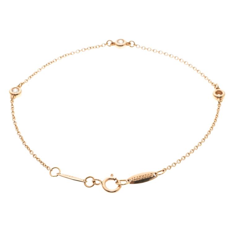 Pre Owned Tiffany & Co. Else Peretti Diamonds By The Yard 18k Rose Gold Bracelet