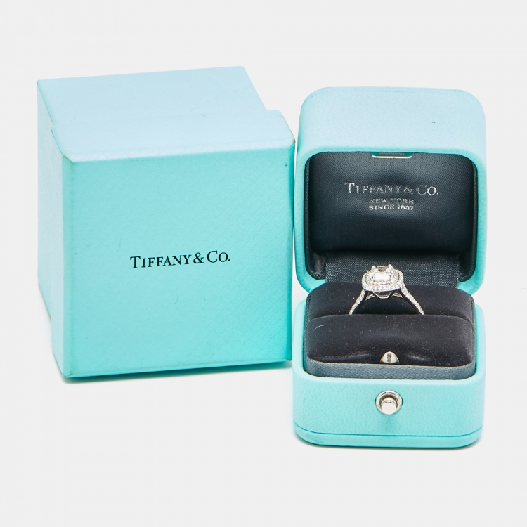 Pre Owned Tiffany & Co. Tiffany Soleste Diamonds Platinum Ring Size 52
