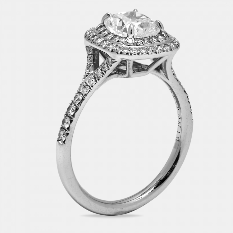 Pre Owned Tiffany & Co. Tiffany Soleste Diamonds Platinum Ring Size 52