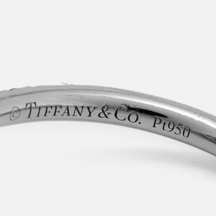Pre Owned Tiffany & Co. Tiffany Soleste Diamonds Platinum Ring Size 52
