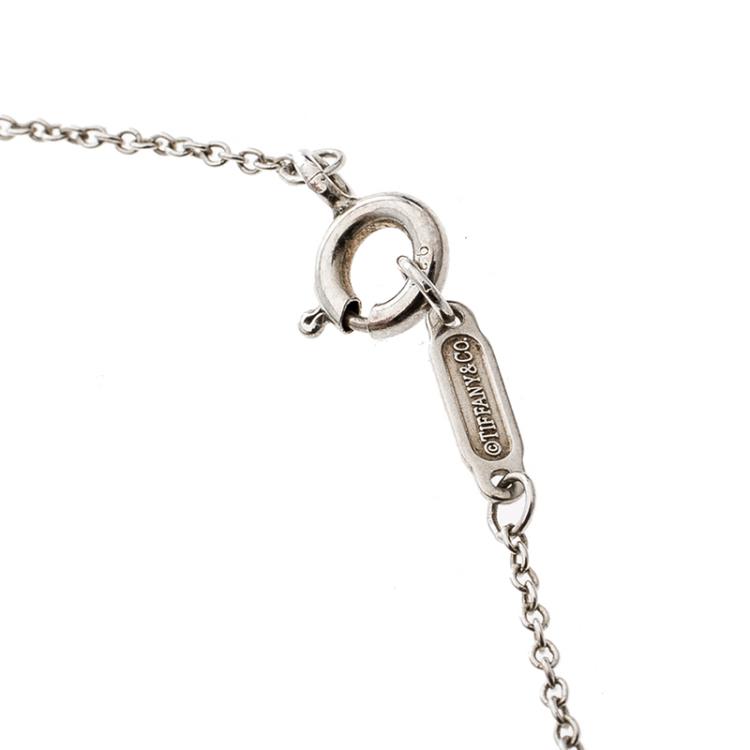 Pre Owned Tiffany & Co. Tiffany 1837 Interlocking Circles Silver & 18k Rose Gold Pendant Necklace