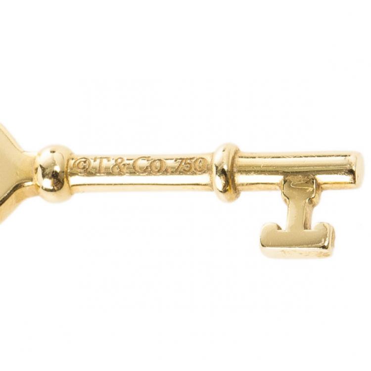 Pre Owned Tiffany & Co. Yellow Gold Heart Key Pendant