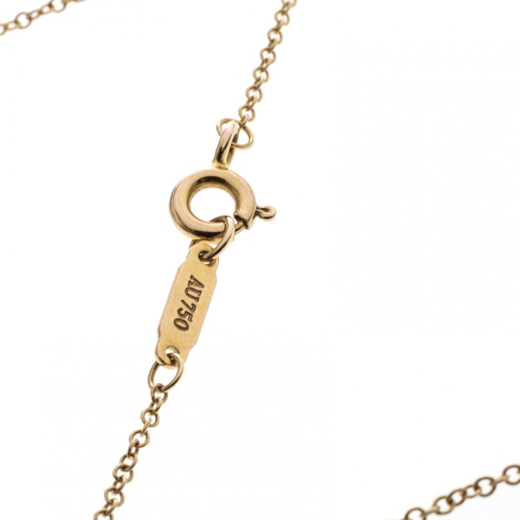 Pre Owned Tiffany & Co Return to Tiffany Heart Key 18k Rose Gold Pendant Necklace