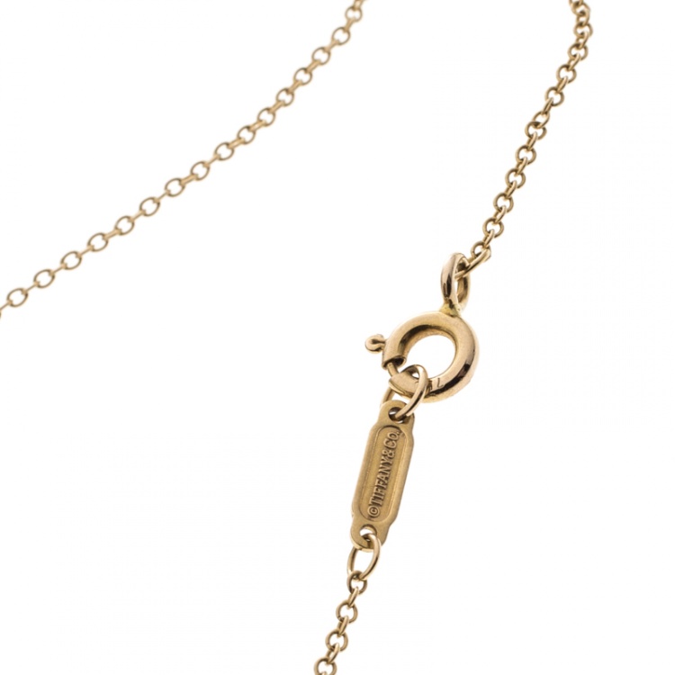 Pre Owned Tiffany & Co Return to Tiffany Heart Key 18k Rose Gold Pendant Necklace