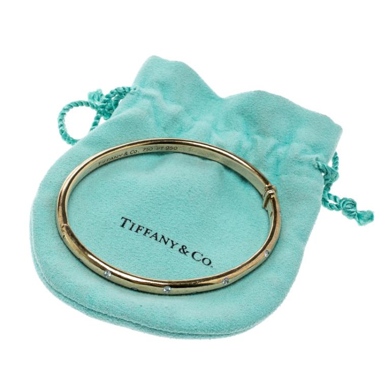 Pre Owned Tiffany & Co. Etoile Diamond Platinum 18k Yellow Gold Bangle Bracelet