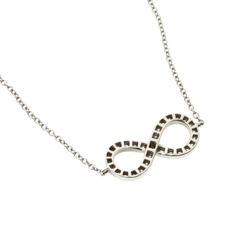 Pre Owned Tiffany & Co. Infinity Diamond & Platinum Bracelet