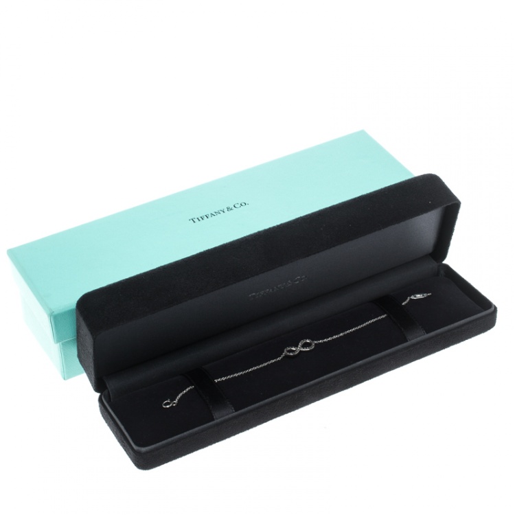 Pre Owned Tiffany & Co. Infinity Diamond & Platinum Bracelet