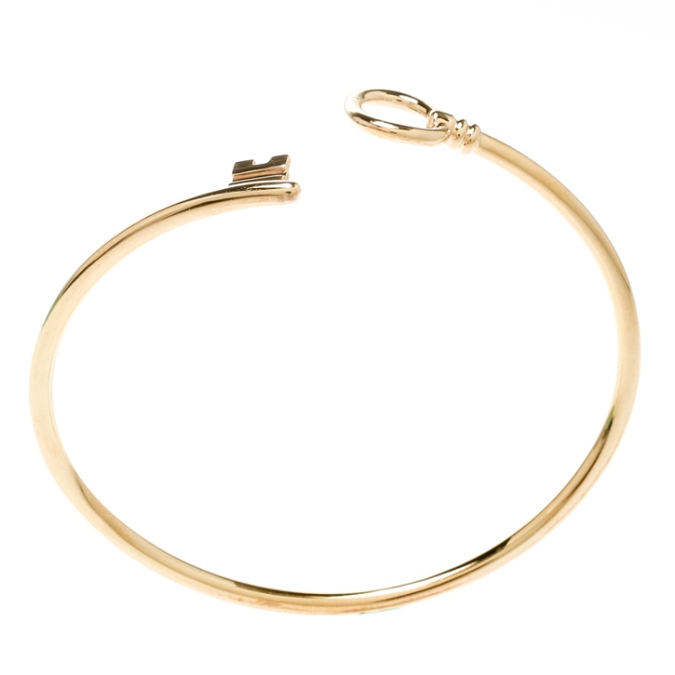 Pre Owned Tiffany & Co. Tiffany Keys 18k Rose Gold Narrow Wire Bracelet