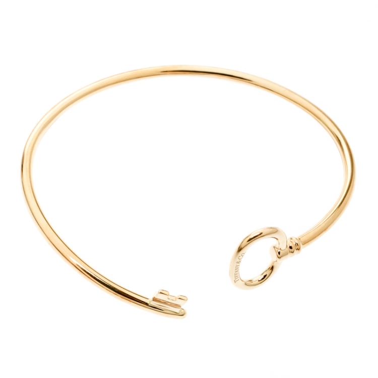 Pre Owned Tiffany & Co. Tiffany Keys 18k Rose Gold Narrow Wire Bracelet