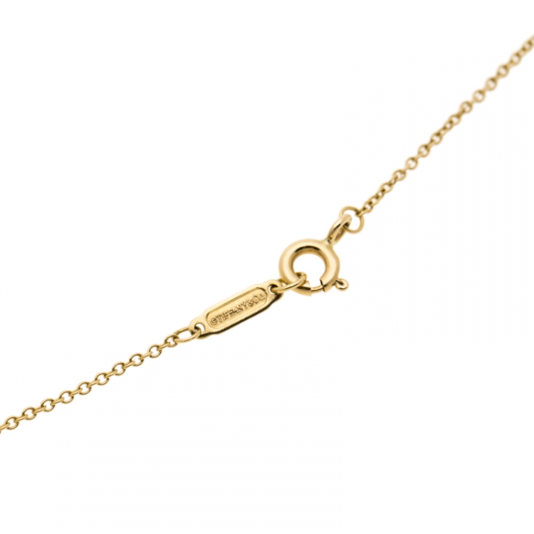 Pre Owned Tiffany & Co. Daisy Key Diamond 18k Yellow Gold Pendant Necklace